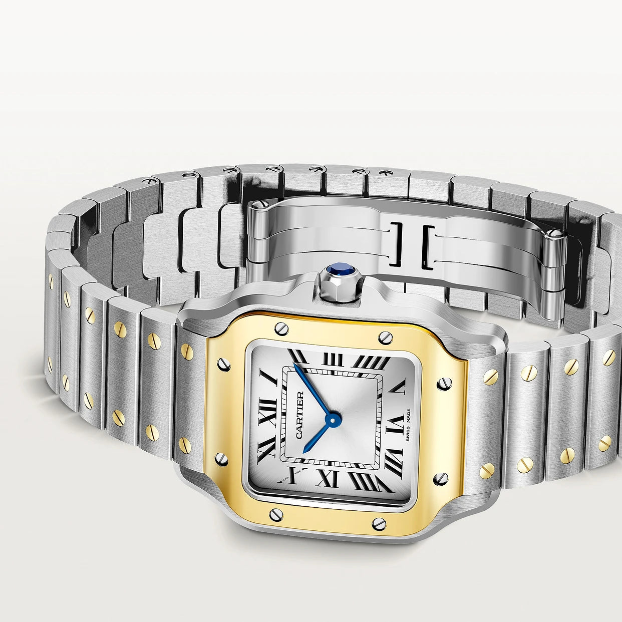 Orologio in acciaio e oro giallo Santos de Cartier Cartier