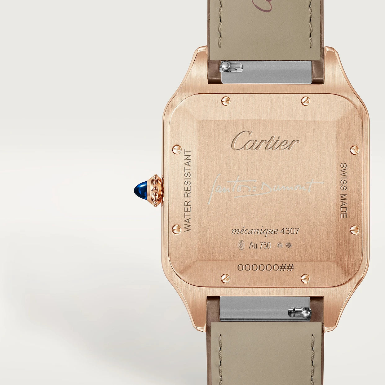 Orologio in oro rosa Santos-Dumont Cartier
