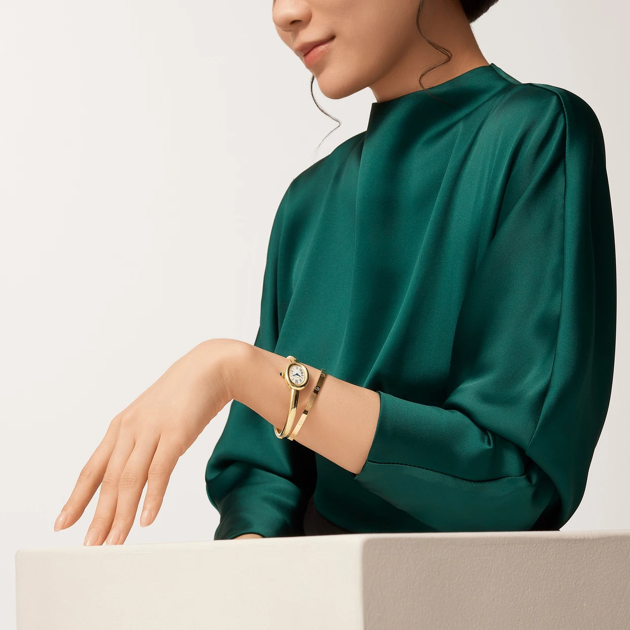Watch in yellow gold Baignoire de Cartier (size 17) Cartier