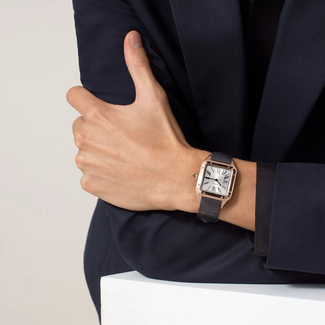 Orologio in oro rosa Santos-Dumont Cartier