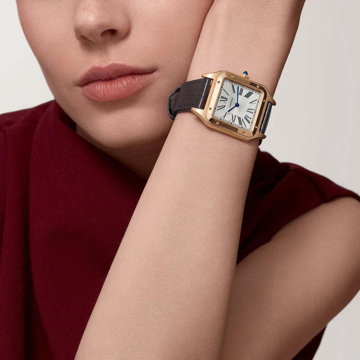 Orologio in oro rosa Santos-Dumont Cartier